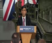 Prime Minister Rishi Sunak has announced a record package of military aid for Ukraine totalling £500 million, which will include some 400 vehicles, 1600 munitions and 4 million rounds of ammunition. Report by Alibhaiz. Like us on Facebook at http://www.facebook.com/itn and follow us on Twitter at http://twitter.com/itn