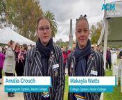 Marist School leaders Amalia Crouch and Makayla Watts talk about their experiences hosting the Kangaroo Flat ANZAC Day celebrations