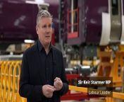 Labour leader Sir Keir Starmer says his government would transfer the 10 remaining privately run rail networks to public ownership “well within the first term” by folding existing private passenger rail contracts into a new body as they expire. His comments come during a visit to a train manufacturer Hitachi in Newton Aycliffe, Co Durham. Report by Czubalam. Like us on Facebook at http://www.facebook.com/itn and follow us on Twitter at http://twitter.com/itn
