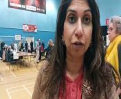 Suella Braverman at Fareham Local Election count from son needs