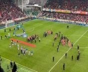 2024 Irish Cup Final - Cliftonville lift the trophy from world cup match