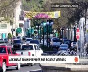 Local residents and businesses in Hot Springs, Arkansas, make preparations for the upcoming total eclipse as they expect a large influx of tourists and visitors coming to see the event on April 8.