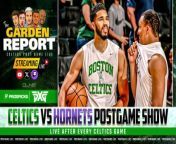 Jayson Tatum led the Boston Celtics with 25 points and 10 rebounds, while Sam Hauser added 25 points on seven 3-pointers, as the Celtics avenged an early-season loss with a 118-104 victory over the Charlotte Hornets on Monday night. Following the Celtics&#39; game against the Hornets, tune in to The Garden Report for the Celtics Postgame Show with Bobby Manning, Josue Pavon, and Jimmy Toscano as they dissect the game.&#60;br/&#62;&#60;br/&#62;This episode of the Garden Report is brought to you by:&#60;br/&#62;&#60;br/&#62;Get in on the excitement with PrizePicks, America’s No. 1 Fantasy Sports App, where you can turn your hoops knowledge into serious cash. Download the app today and use code CLNS for a first deposit match up to &#36;100! Pick more. Pick less. It’s that Easy! &#60;br/&#62;&#60;br/&#62;Elevate your style game on and off the course with the PXG Spring Summer 2024 collection. Head over to PXG.com/GARDEN and save 10% on all apparel. &#60;br/&#62;&#60;br/&#62;Nutrafol Men! Take the first step to visibly thicker, healthier hair. For a limited time, Nutrafol is offering our listeners ten dollars off your first month’s subscription and free shipping when you go to Nutrafol.com/MEN and enter the promo code GARDEN!&#60;br/&#62;&#60;br/&#62;#Celtics #NBA #GardenReport #CLNS