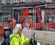 Watch as contractors take on revamp of once premium street Fargate with renewed vigour post-Easter 2024.
