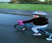 A three-year-old girl with a heart condition is set to cycle 82 miles for charity from sleeping girl brazzers